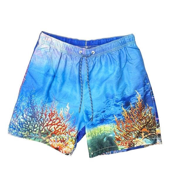 RARE Tommy Bahama Sz L Underwater Coral Reef Coast Swim Trunks Relax Short HTF - Picture 1 of 14